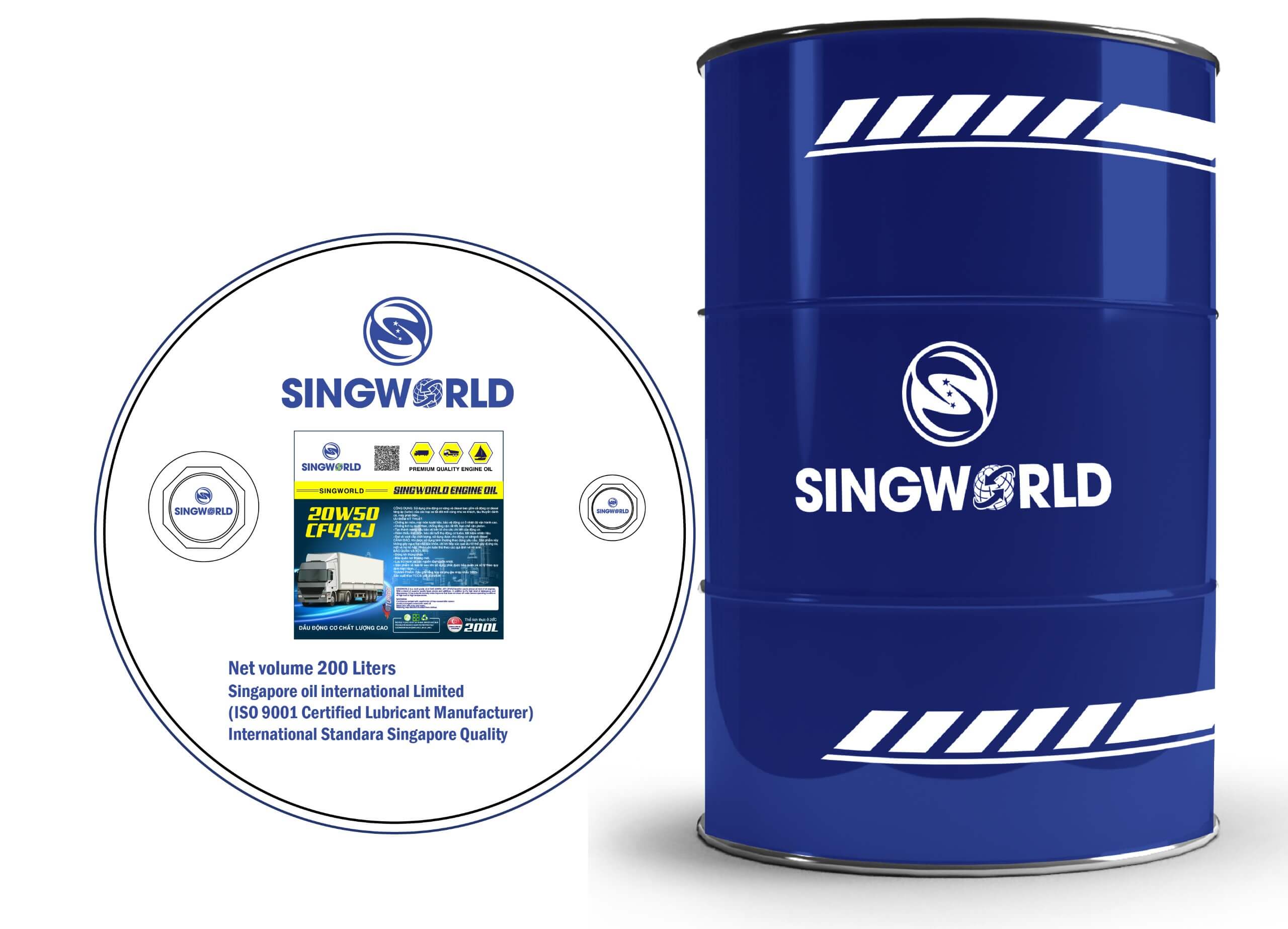 SINGWORLD ENGINE OIL 20W50 CF4 SJ 200L-1