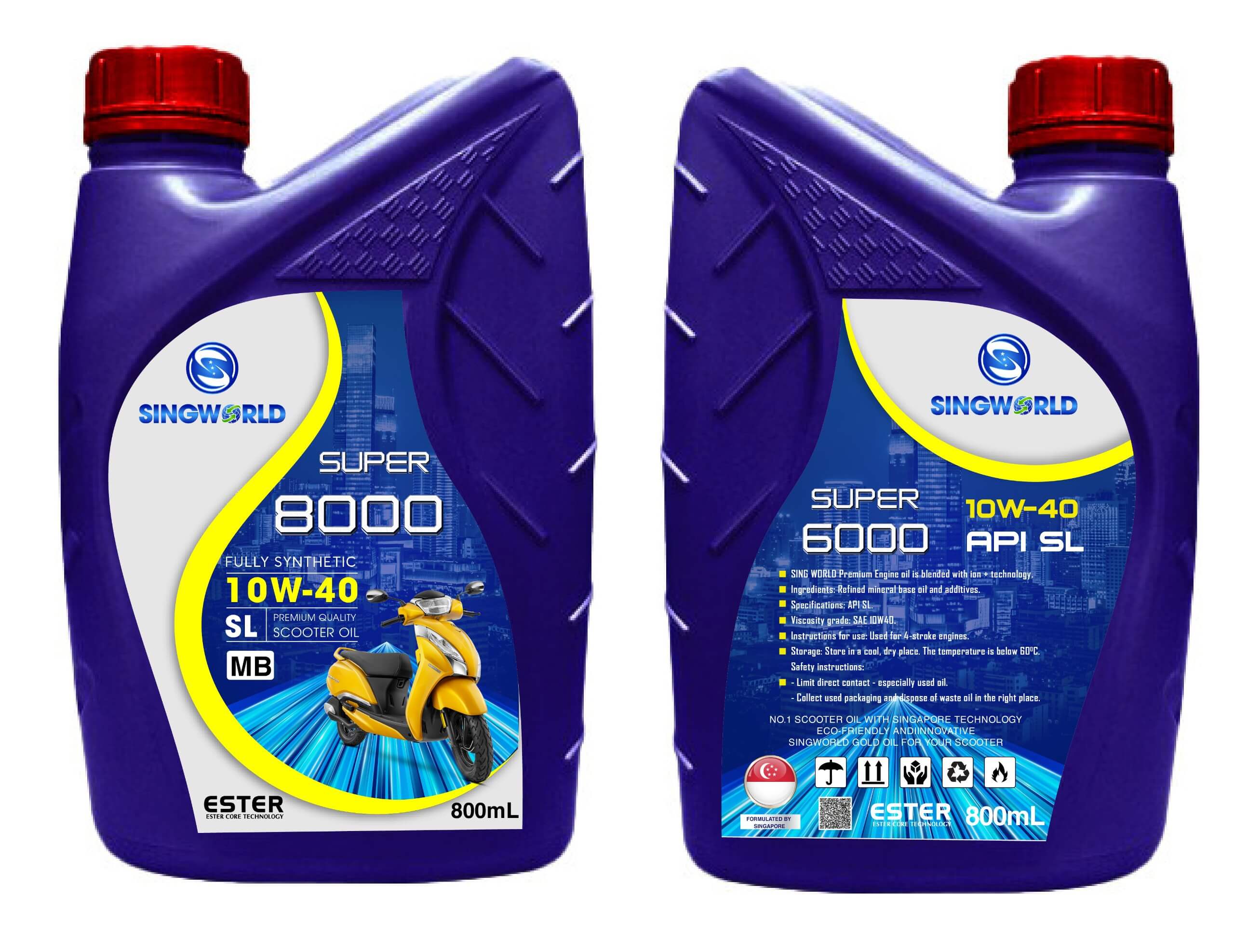 SUPER 8000 SCOOTER OIL 10W40 SL 800ml-1